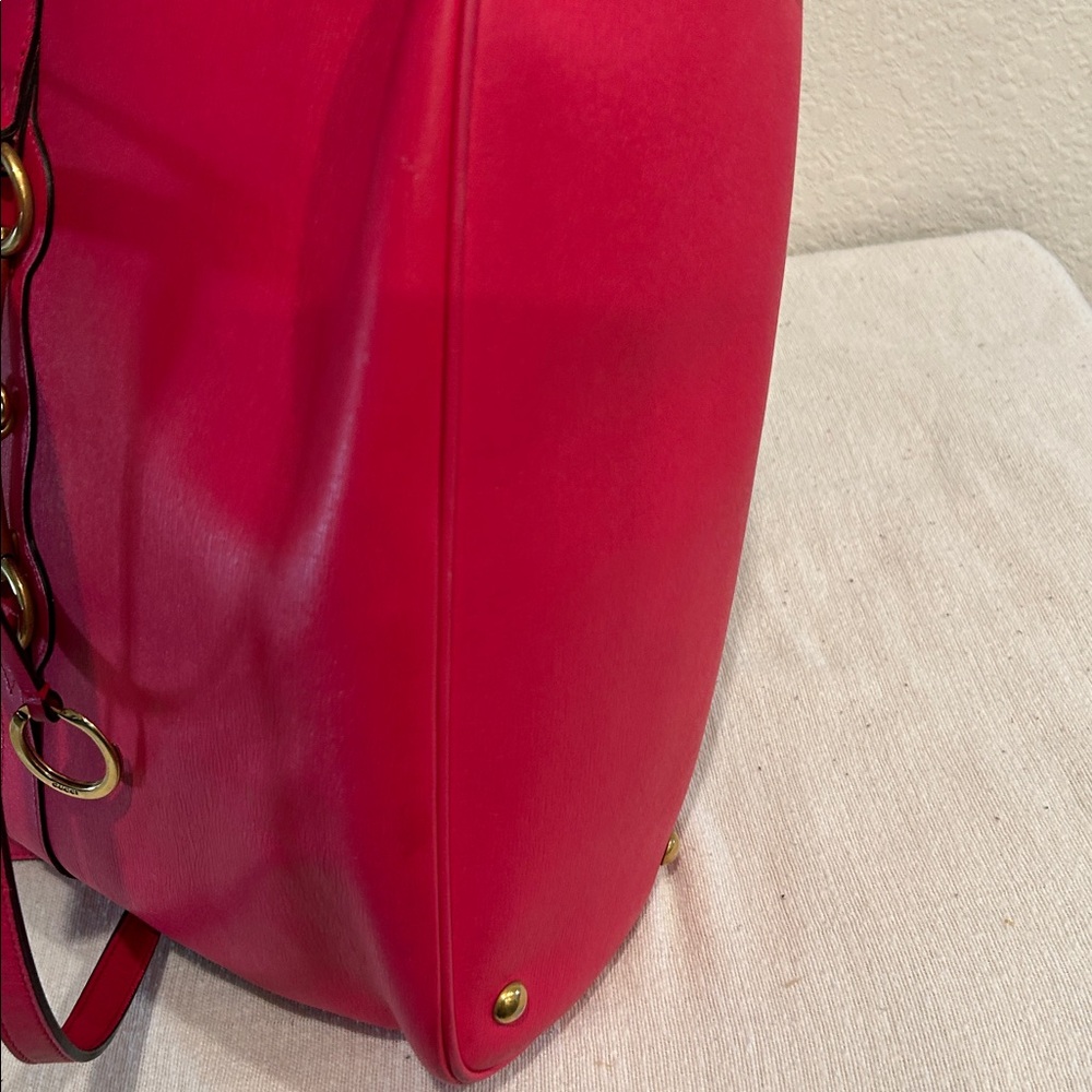 Gucci Red bright bite Leather Tote Bag authentic +certificate of authenticity - Picture 11 of 17